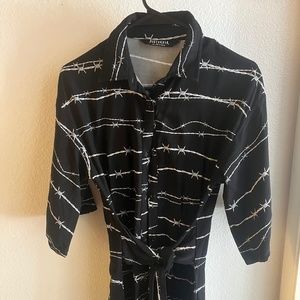 Barbed Kimono Shirt Dress by Disturbia